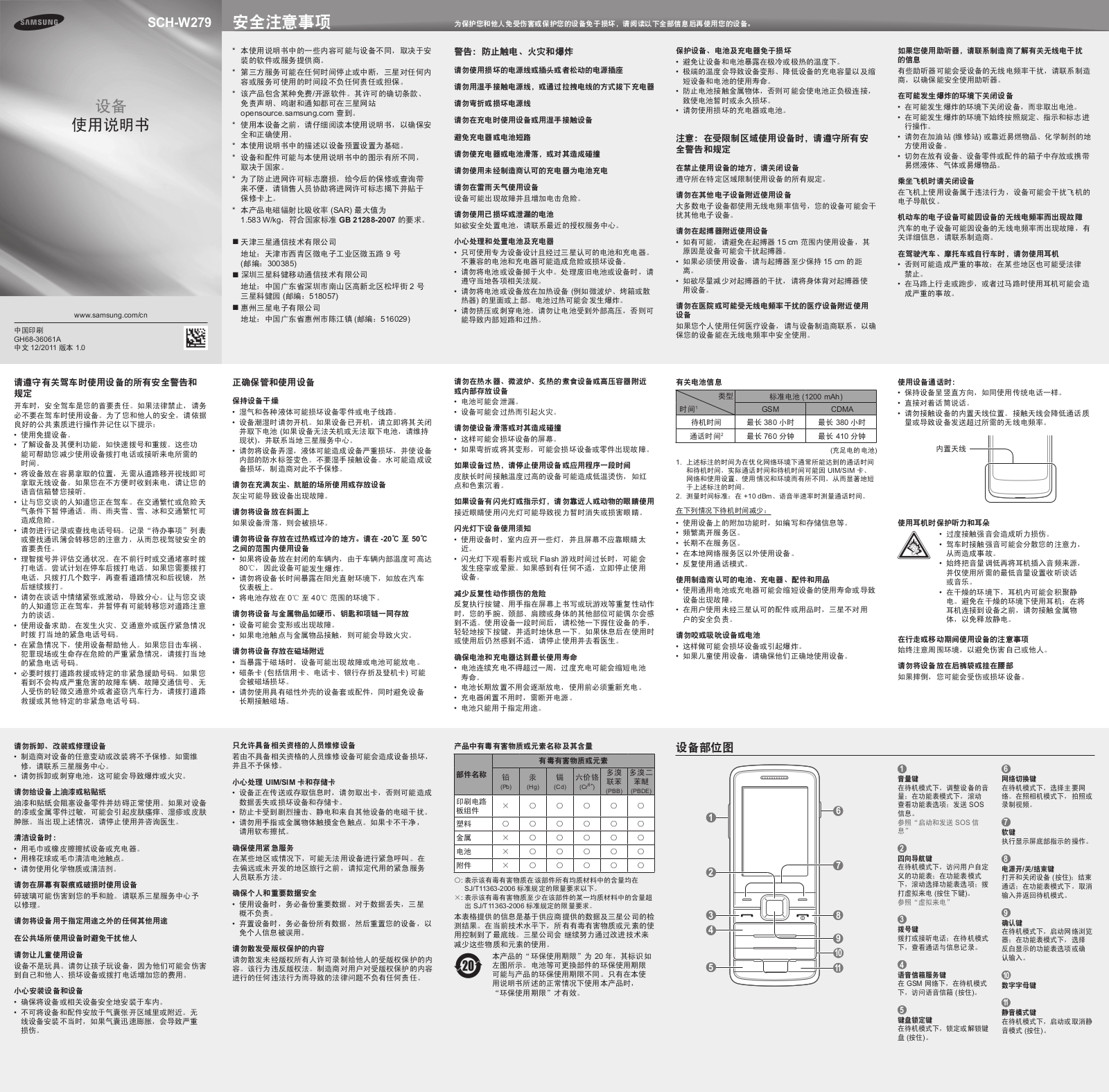 SAMSUNG SCH-W279 User Manual