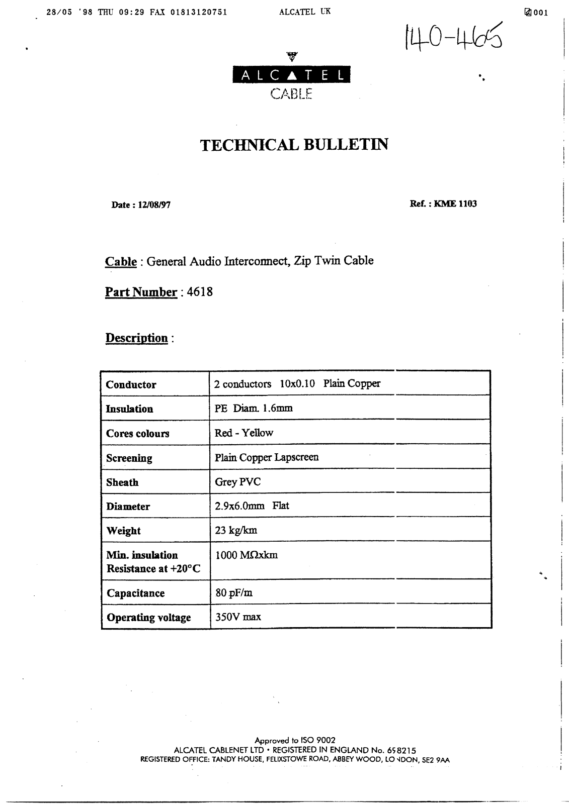 ALCATEL 4618 User Manual