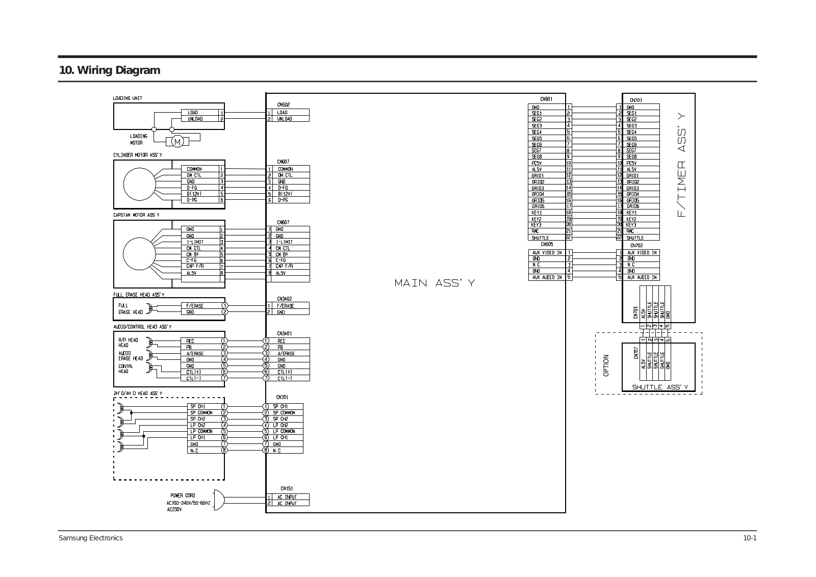 Samsung SVR-410, SVR-415, SVR-215, SVR-210, SV-B80G-CIS Wiring Diagram