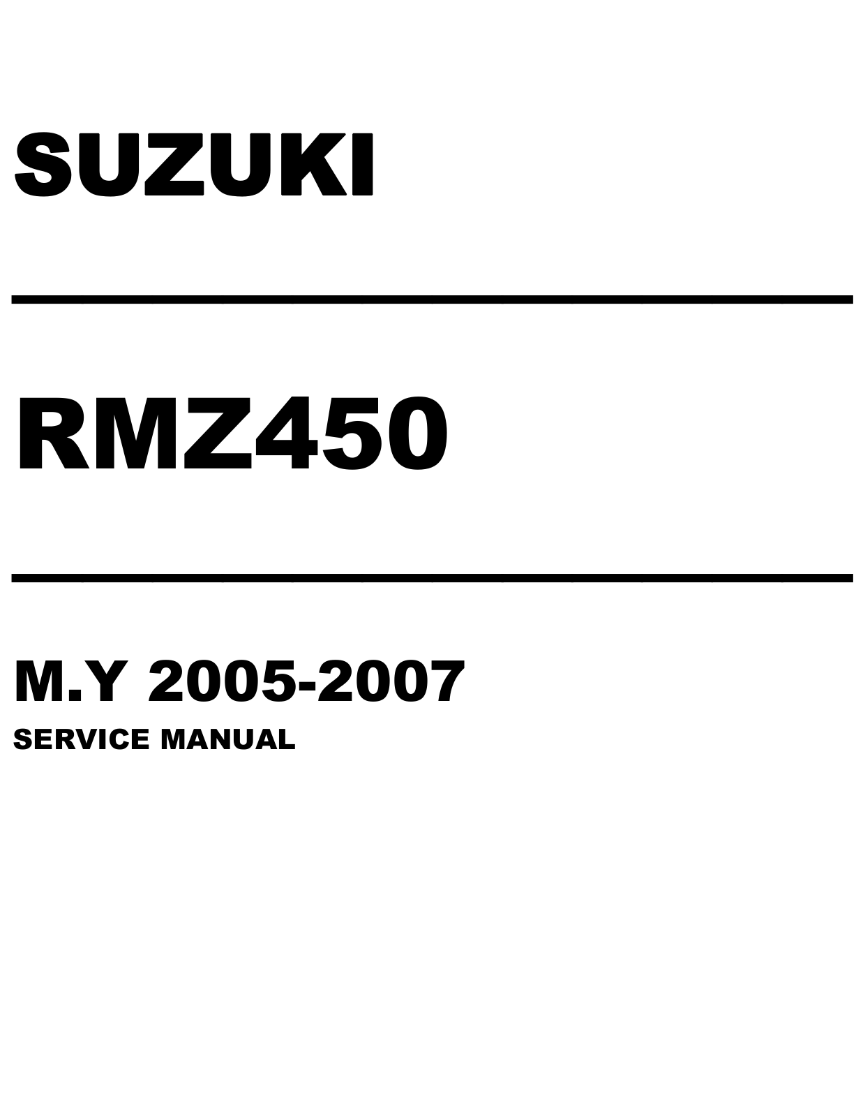 Suzuki RMZ450 2005-2007 User Manual