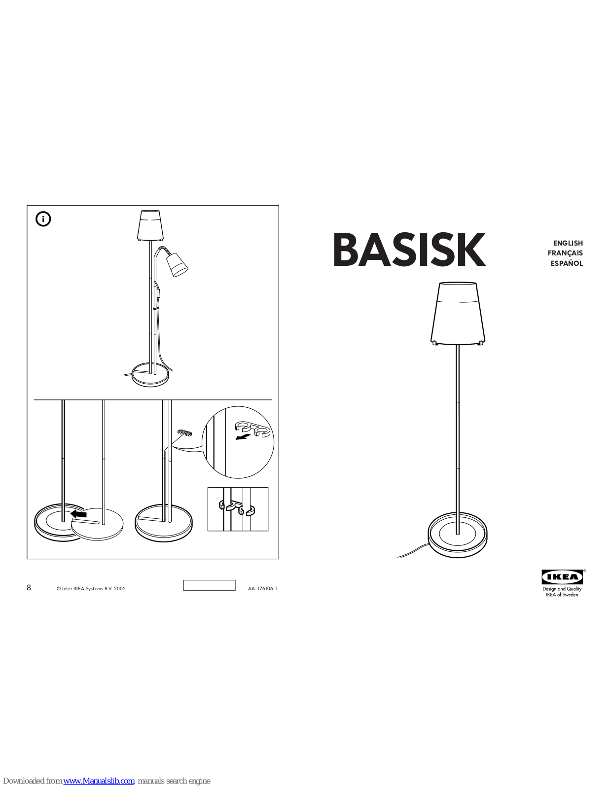 IKEA BASISK AA-171181-1, BASISK AA-176104-1, BASISK AA-176106-1, BASISK Assembly Instructions Manual