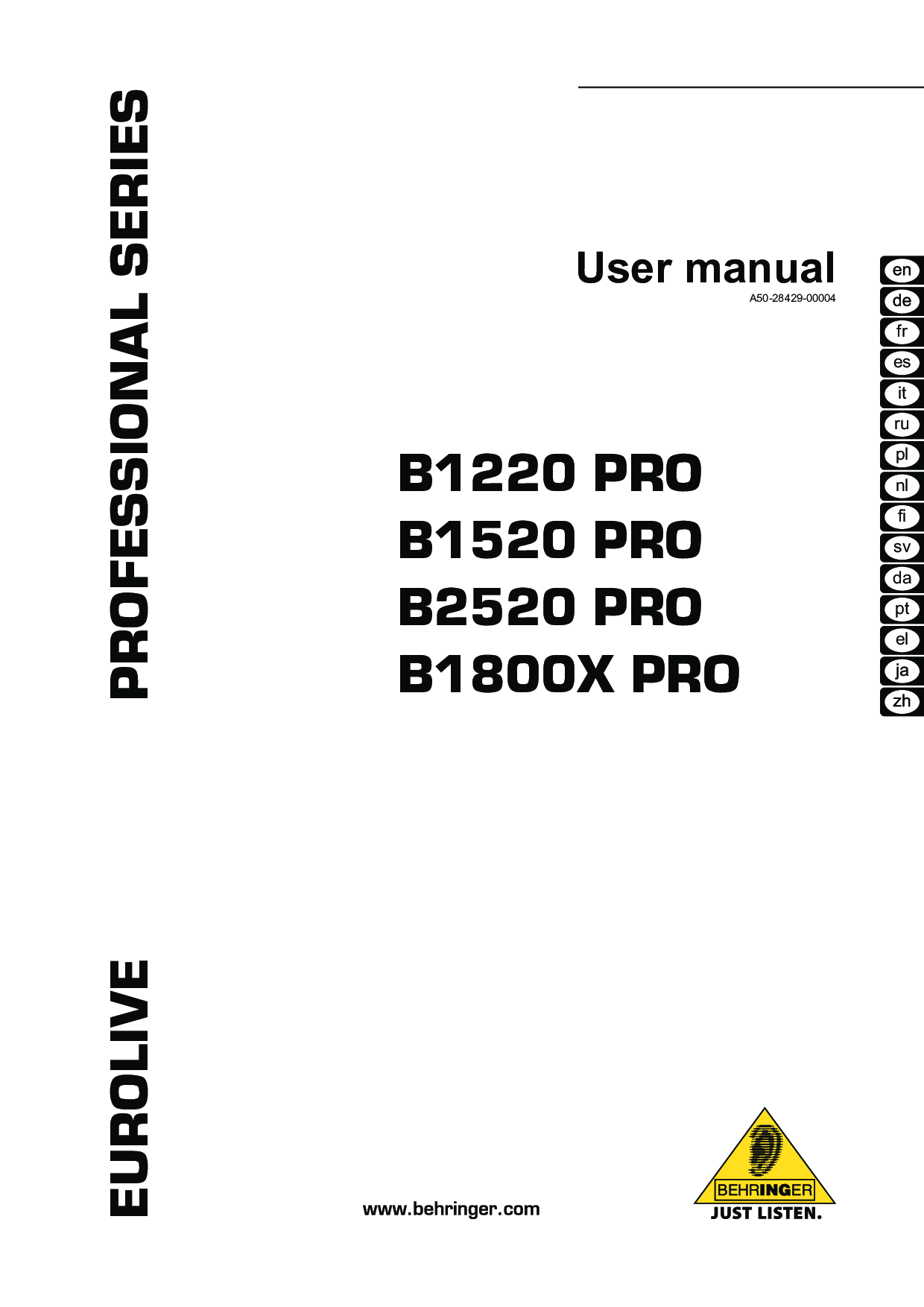 Behringer B1800x Pro, B2520 PRO, B1520 PRO User Manual 2