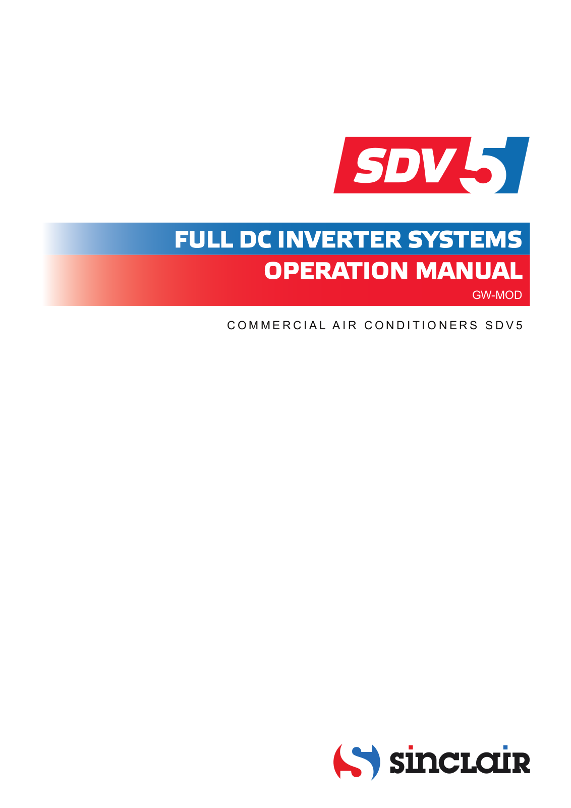 SincLair SDV 5 Installation Manual