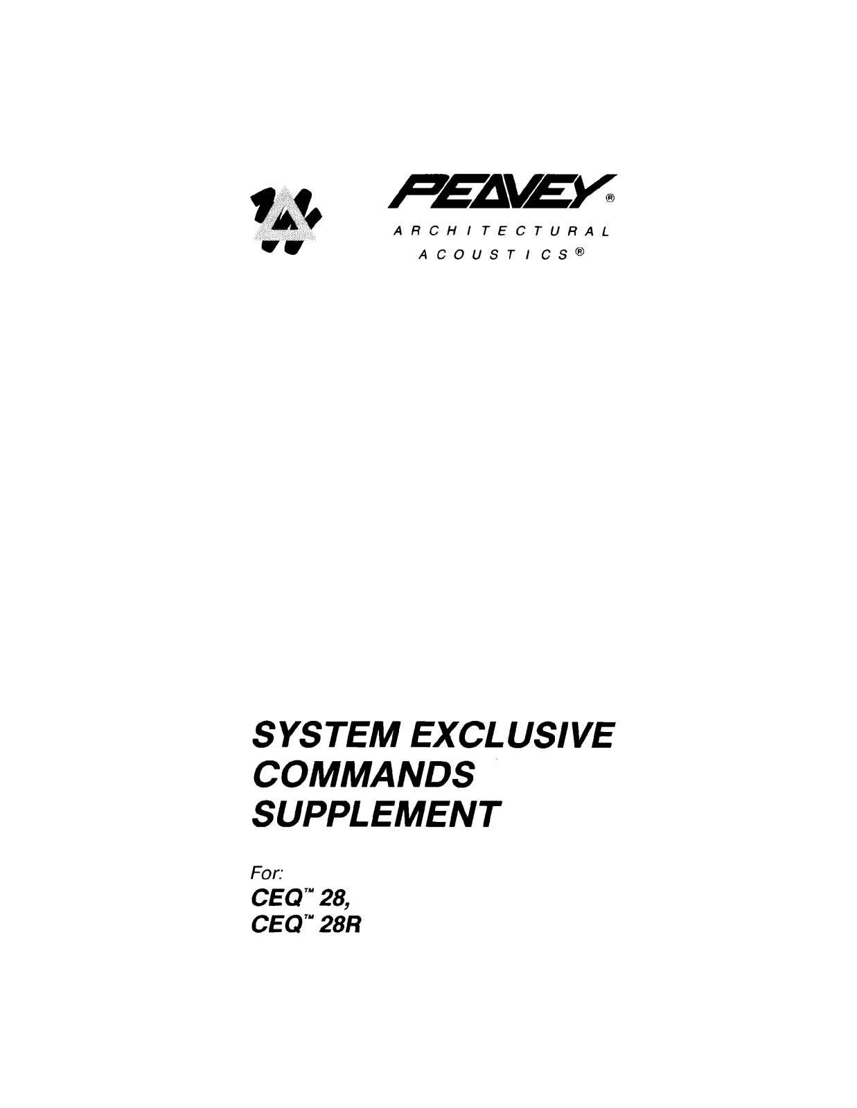 Peavey CEQ 28, CEQ 28R commands supplement