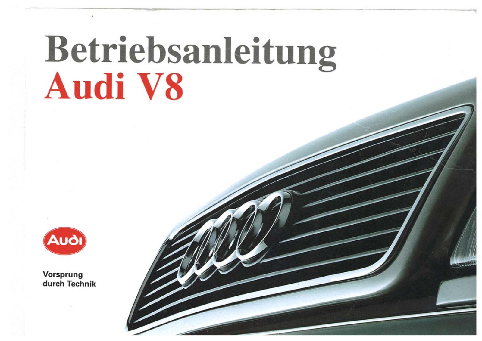 Audi V8 1992 User Manual