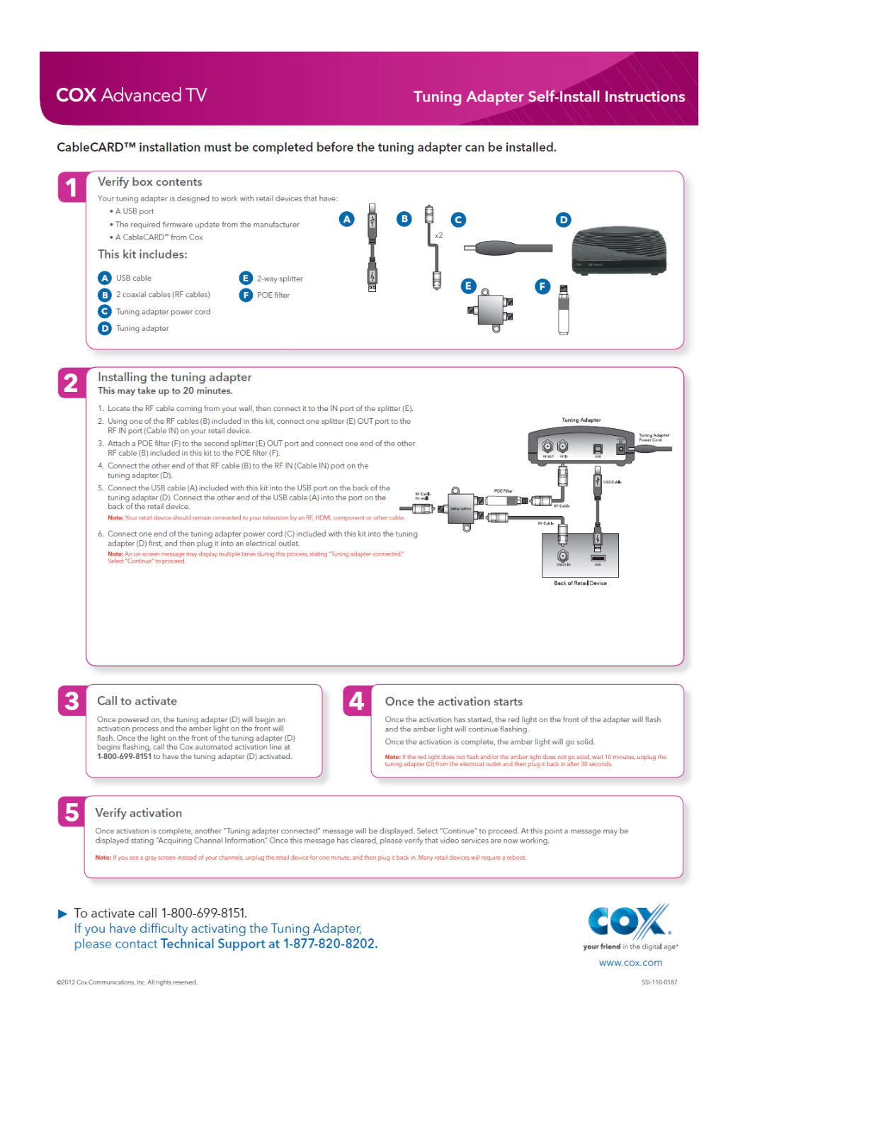 Cox CableCARD Installation Manual