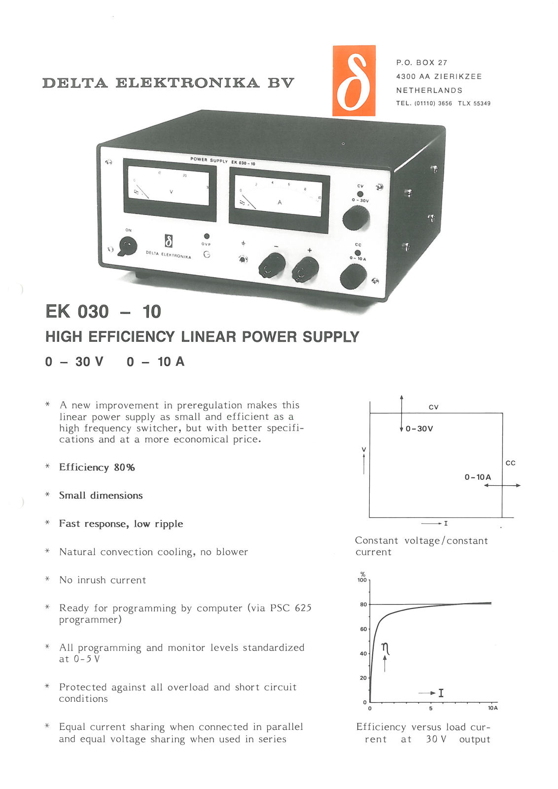 Delta Elektronika EK 030-10 Service manual