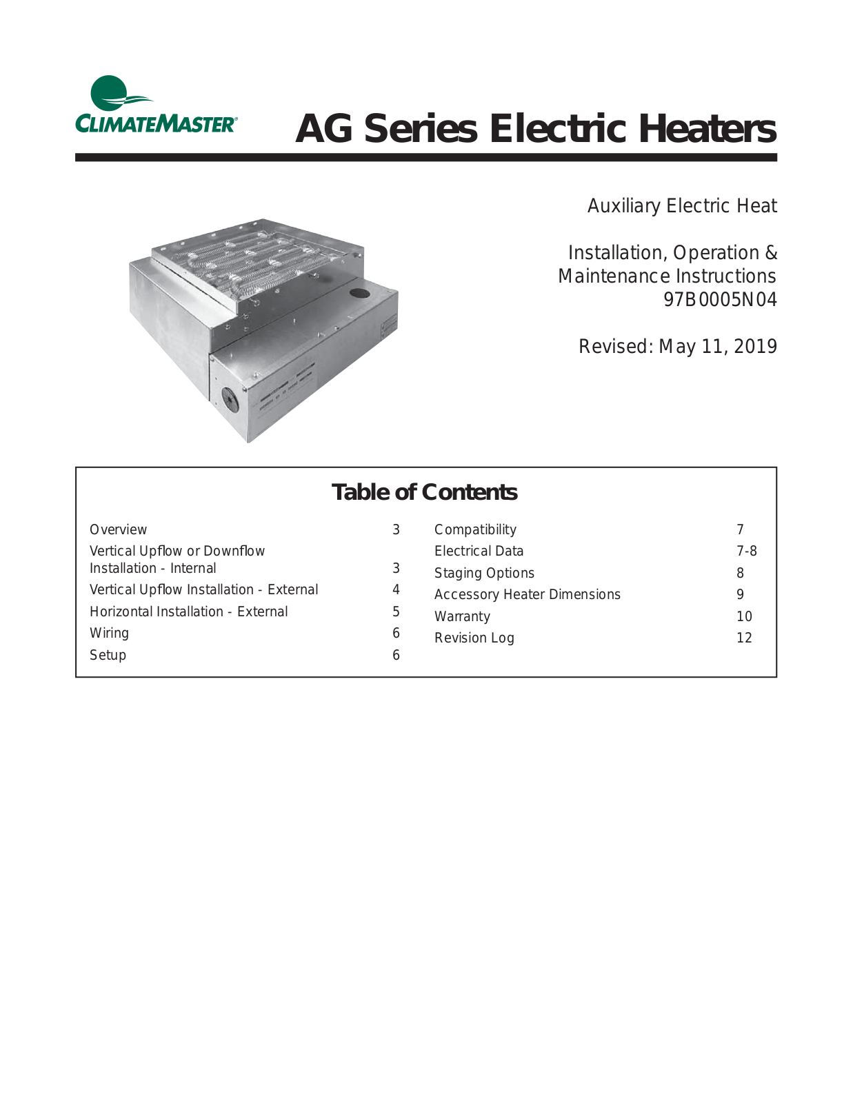 Climate Master AG User Manual