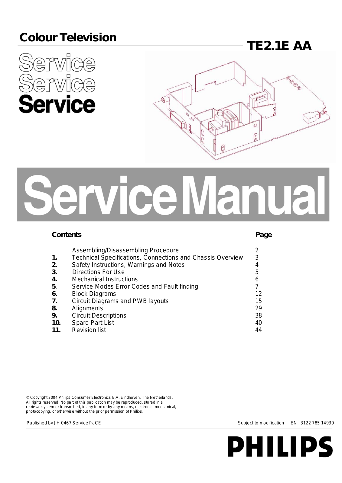 Philips TE2.1E Schematic