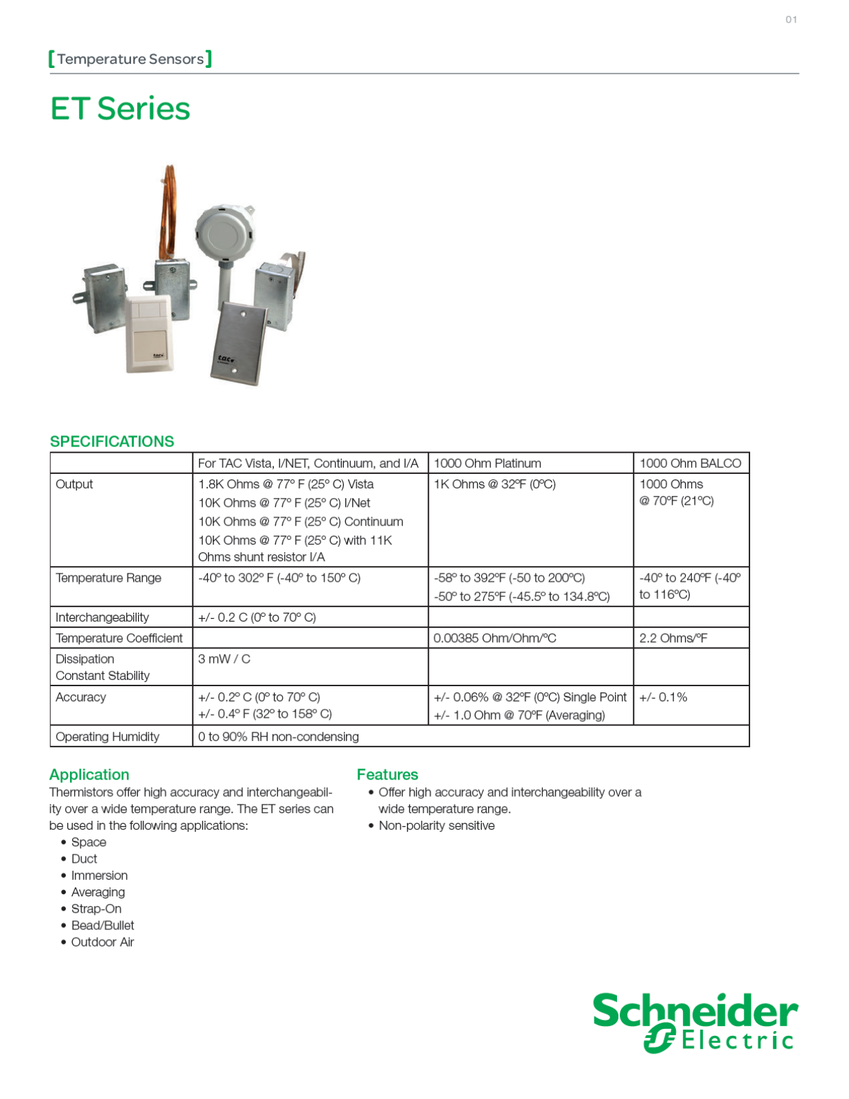 Schneider Electric ET Series Data Sheet