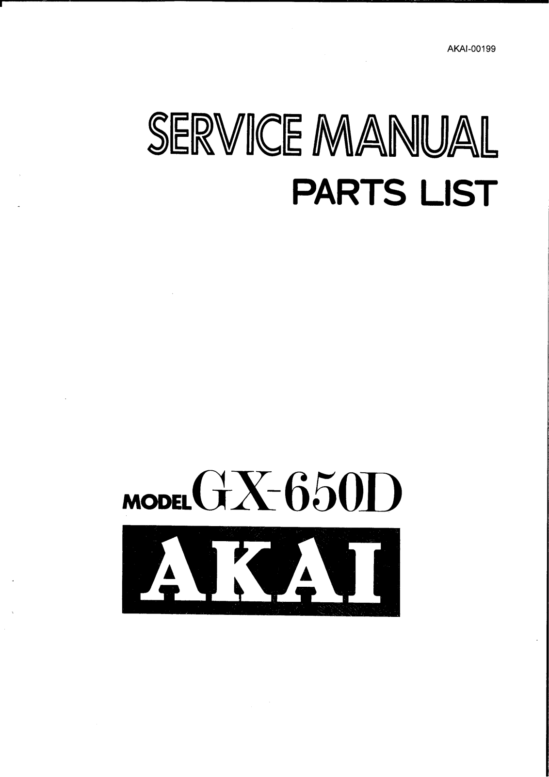 Akai GX-650-D Service manual