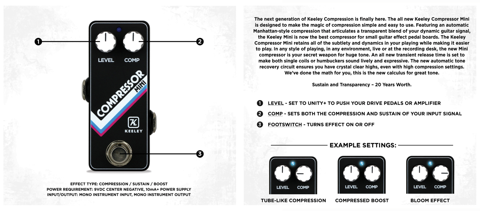 Keeley Compressor Mini Black Neon User manual