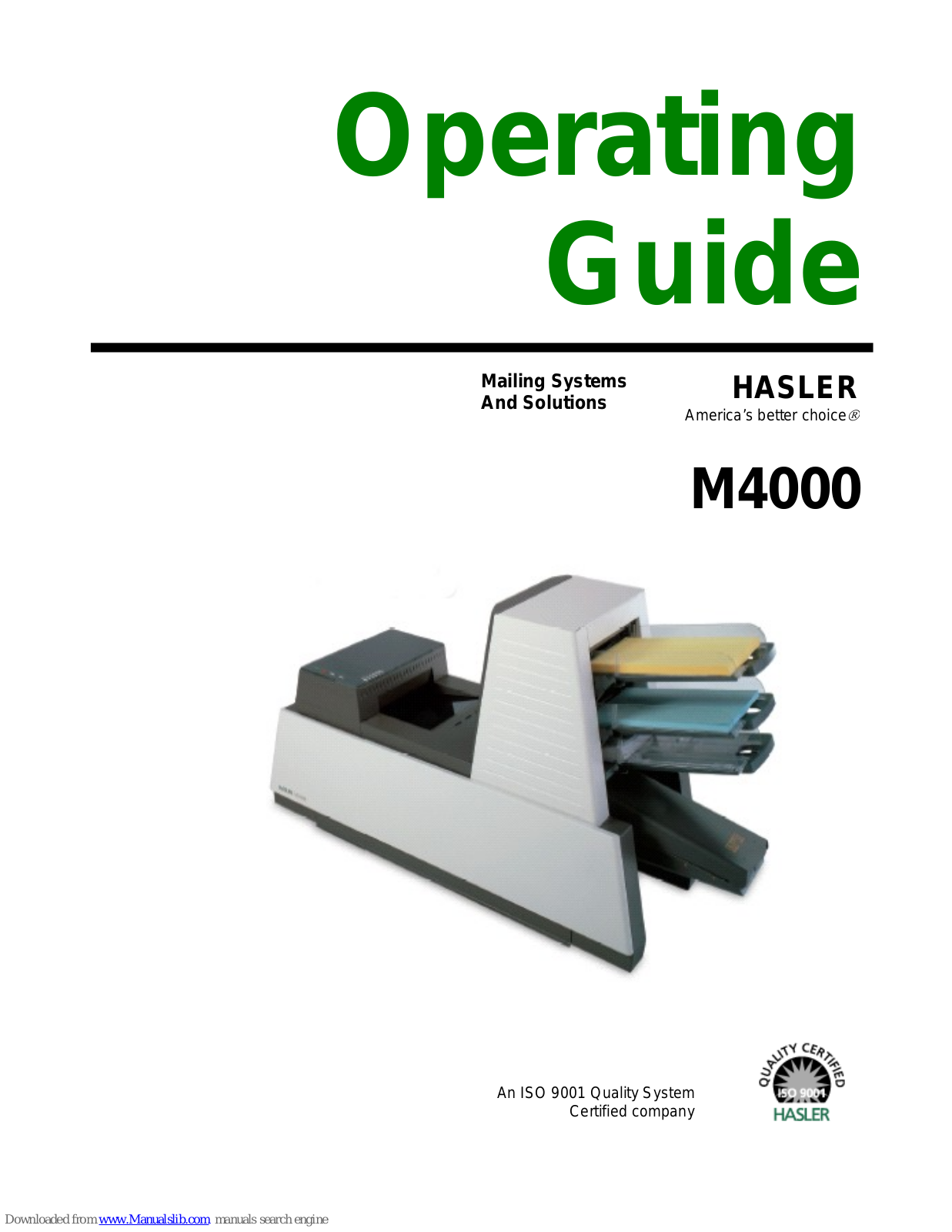 Hasler M4000 Operating Manual