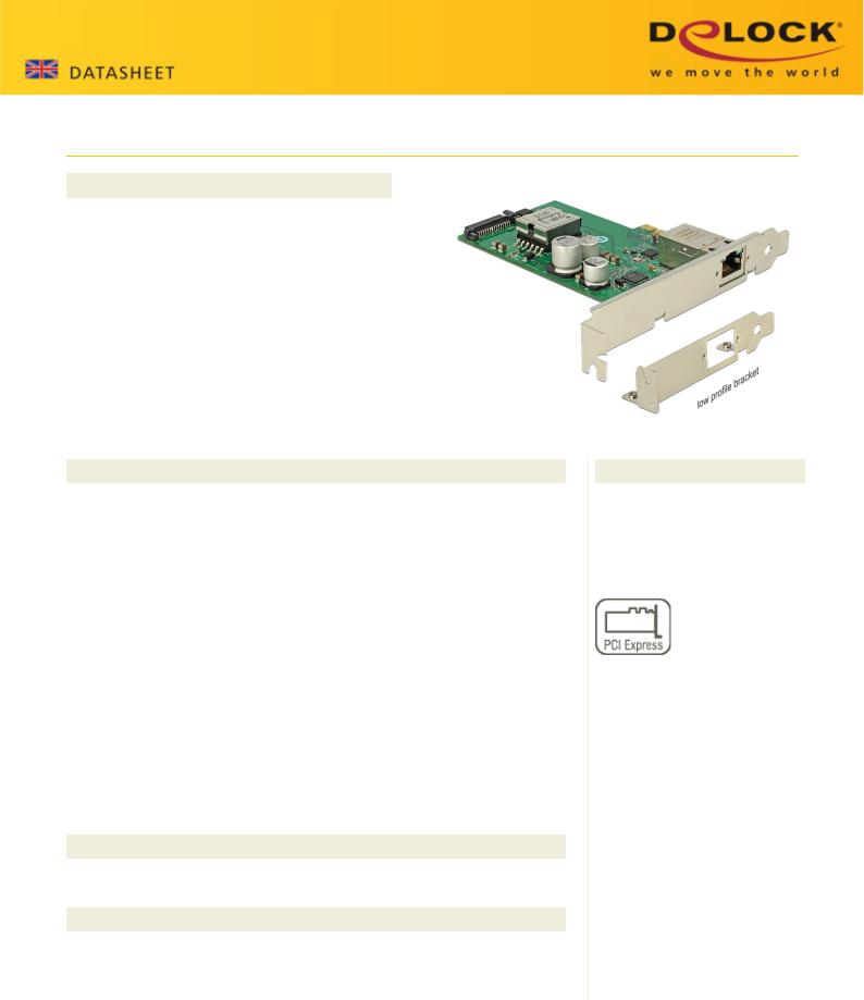 DeLOCK 1x RJ-45 PoE+, PCIe 1.1 x1 User Manual