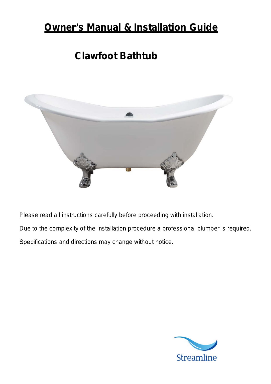 Streamline Bath SLBH1482 Installation & Assembly - ManualMachine.com