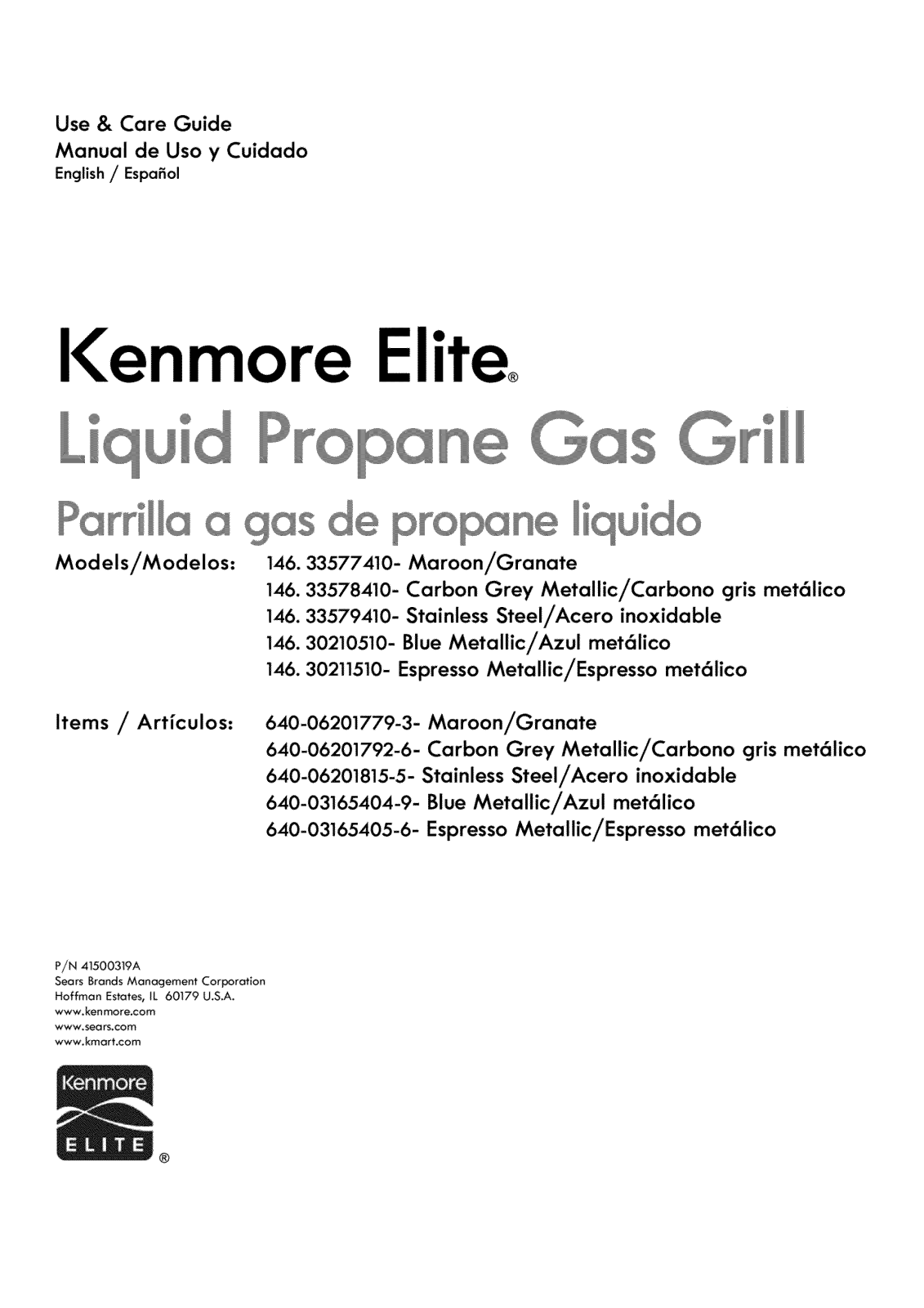 Kenmore Elite 14630210510, 14630211510, 14633577410, 14633578410, 14633579410 Owner’s Manual