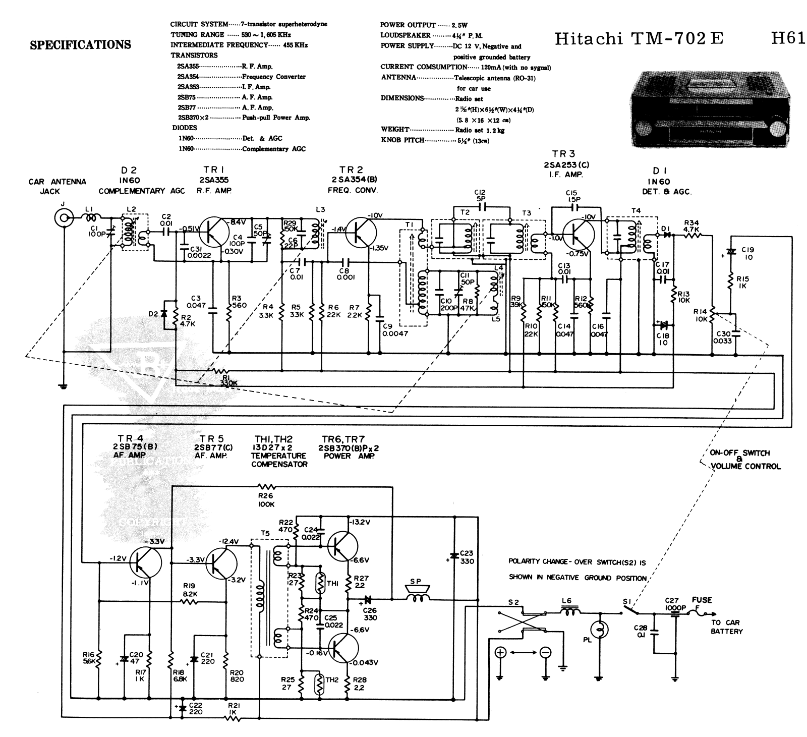 Hitachi TM-702E Cirquit Diagram