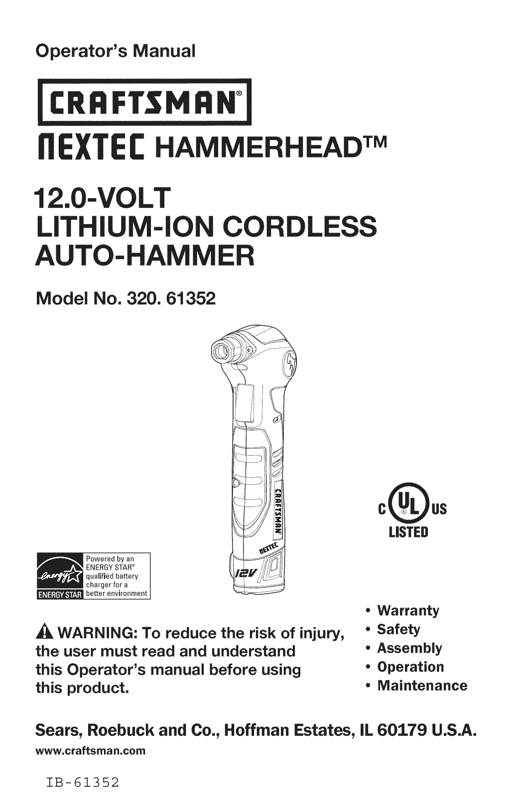 Craftsman 320. 61352 User Manual - ManualMachine.com