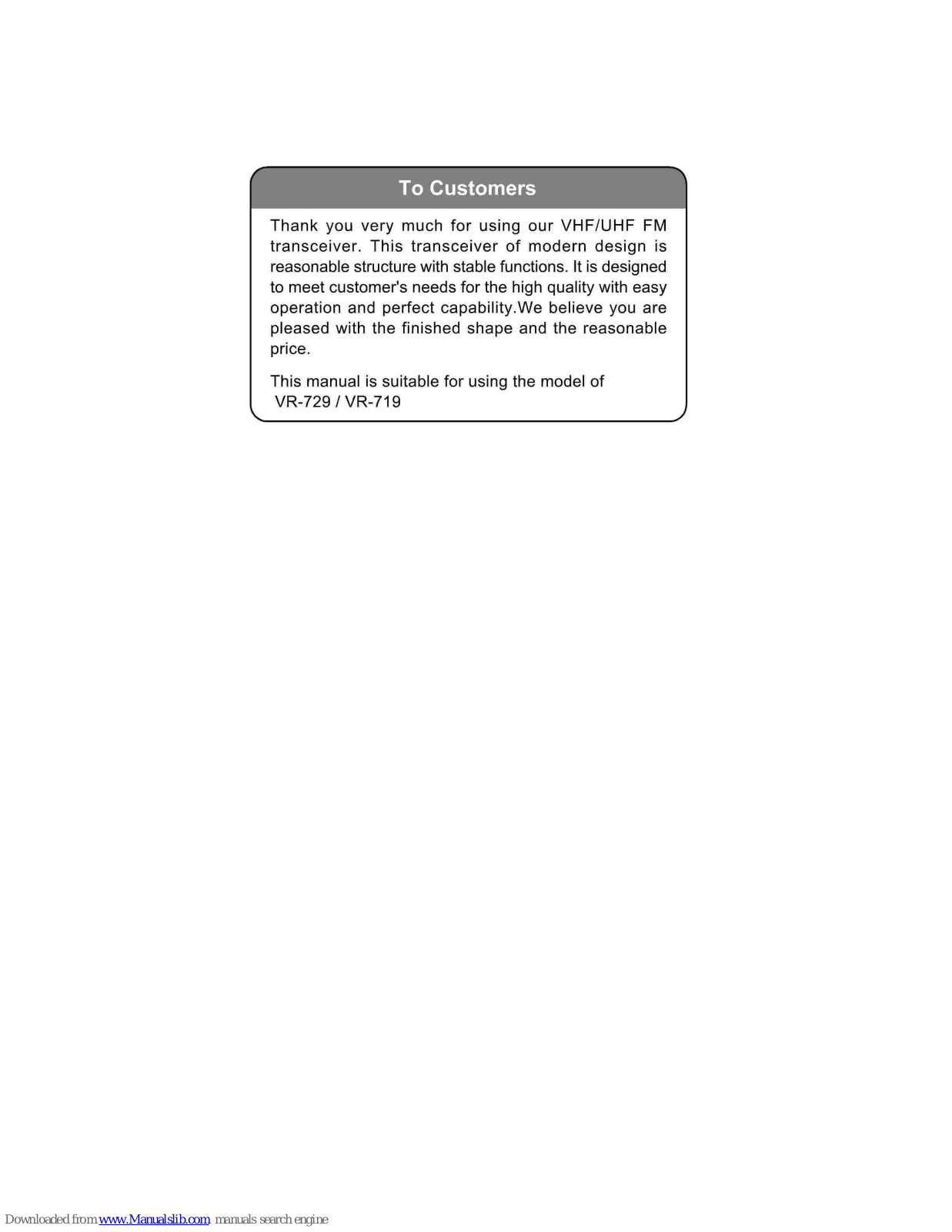 Vero Telecom VR-729, VR-719 User Manual - ManualMachine.com