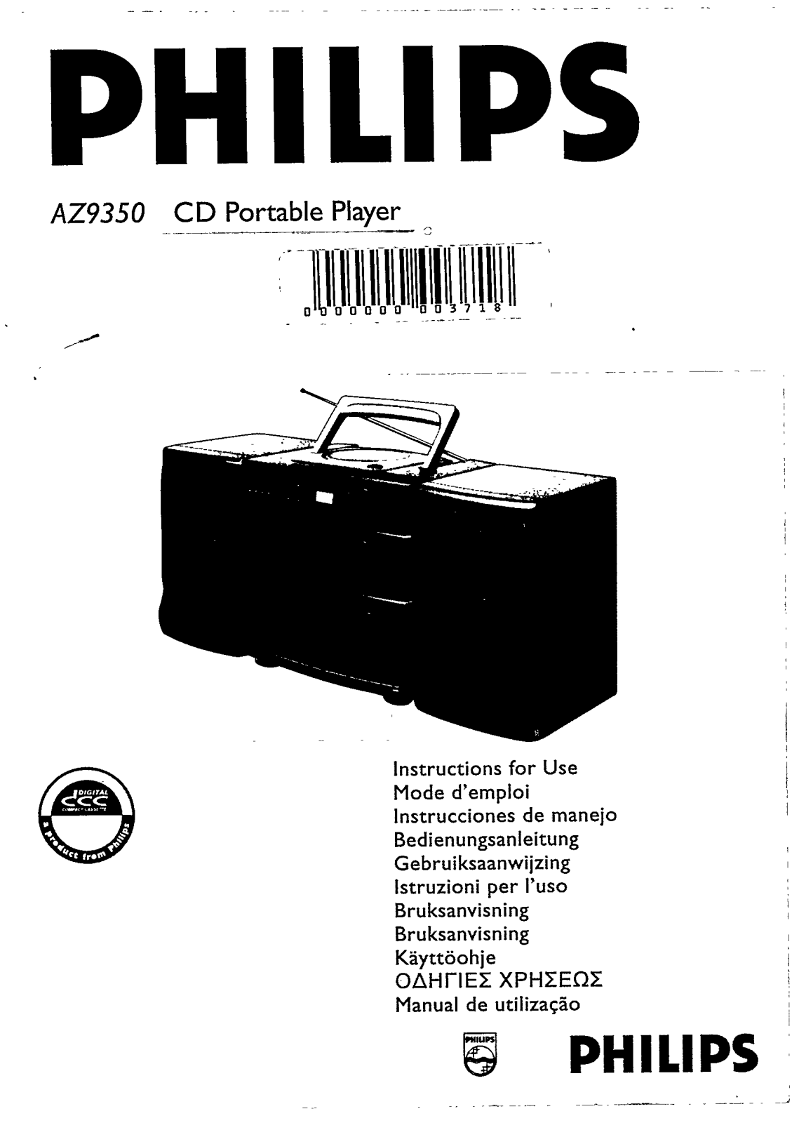 Philips AZ9350/05, AZ9350/01 User Manual