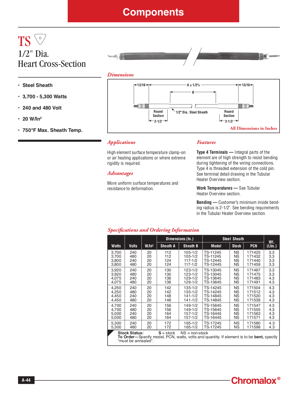 Chromalox TS Catalog Page