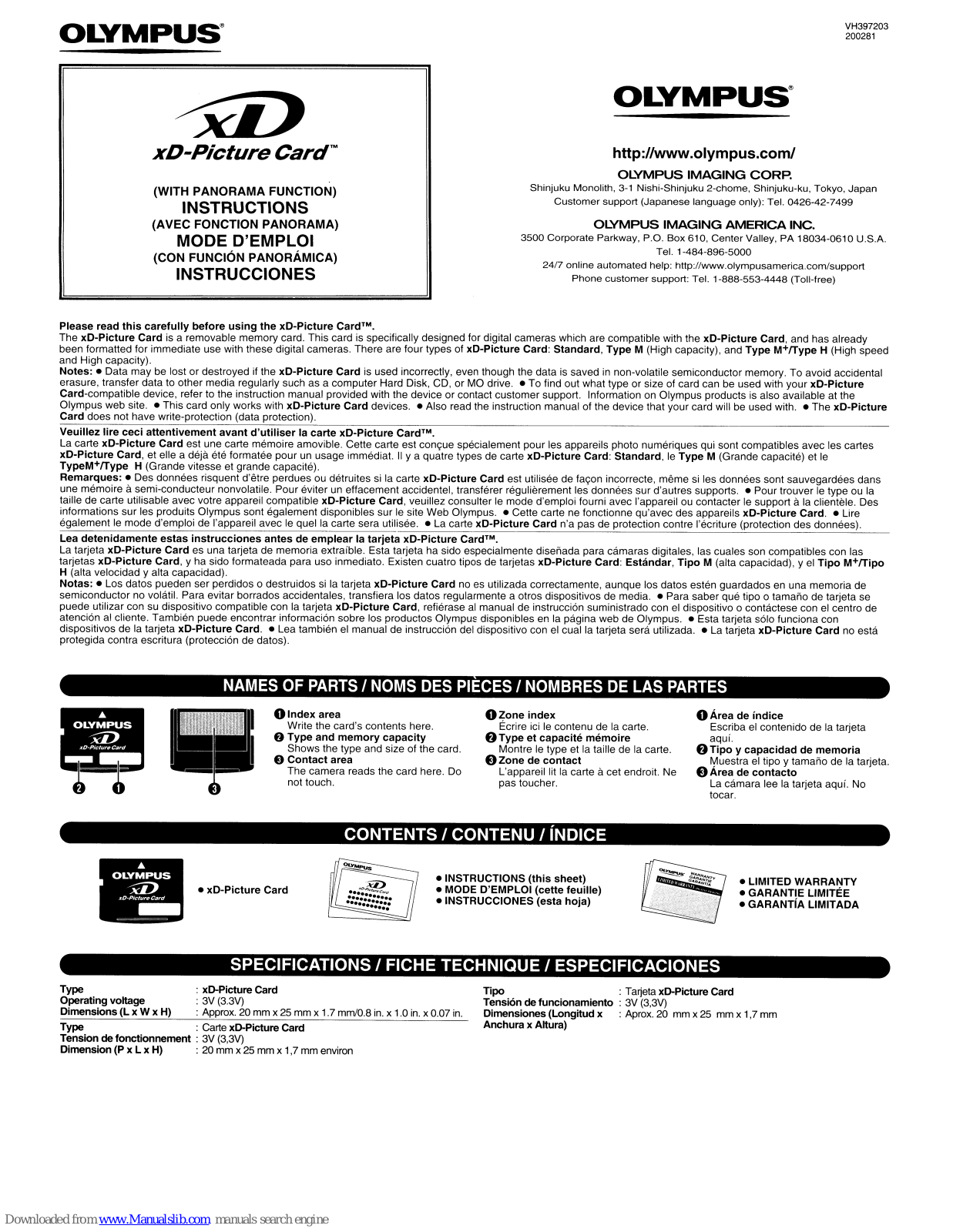 Olympus 6MP, 10MP, 8MP, 7MP, 12MP Instructions Manual - ManualMachine.com