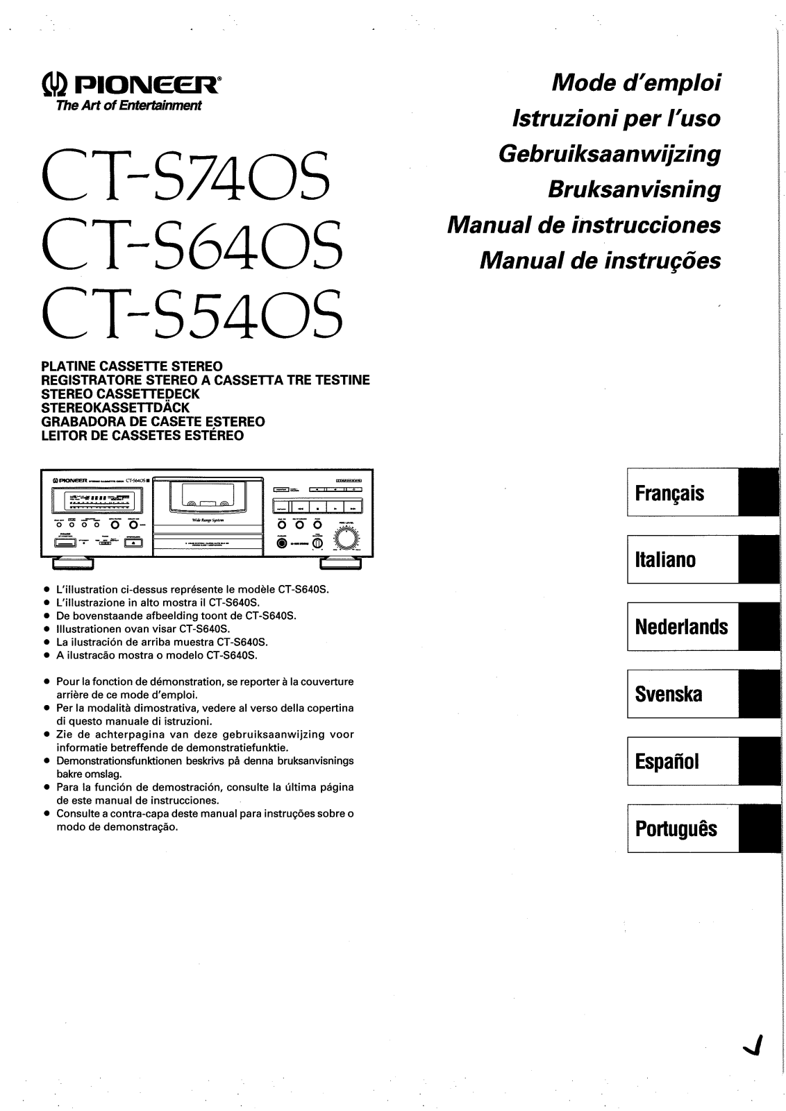 Pioneer CT-S540S, CT-S740S User Manual