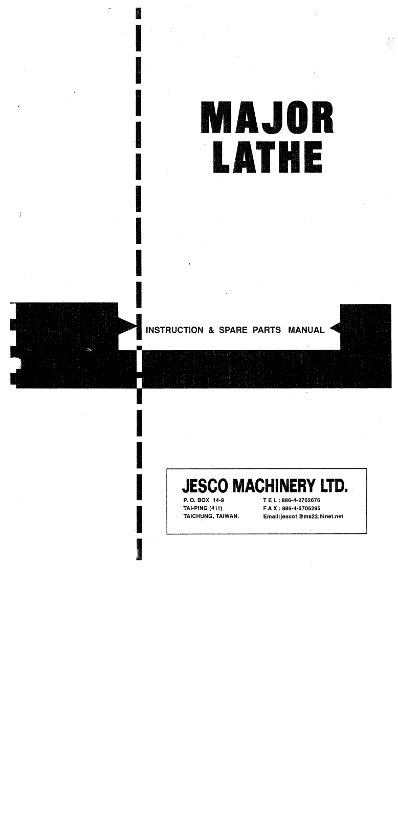 xyz machine tools 2280 Instruction Manual