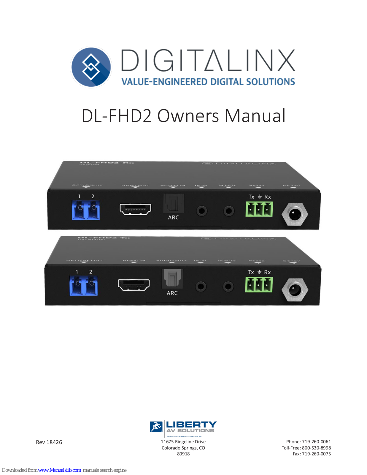 DigitaLinx DL-FHD2 Owner's Manual - ManualMachine.com