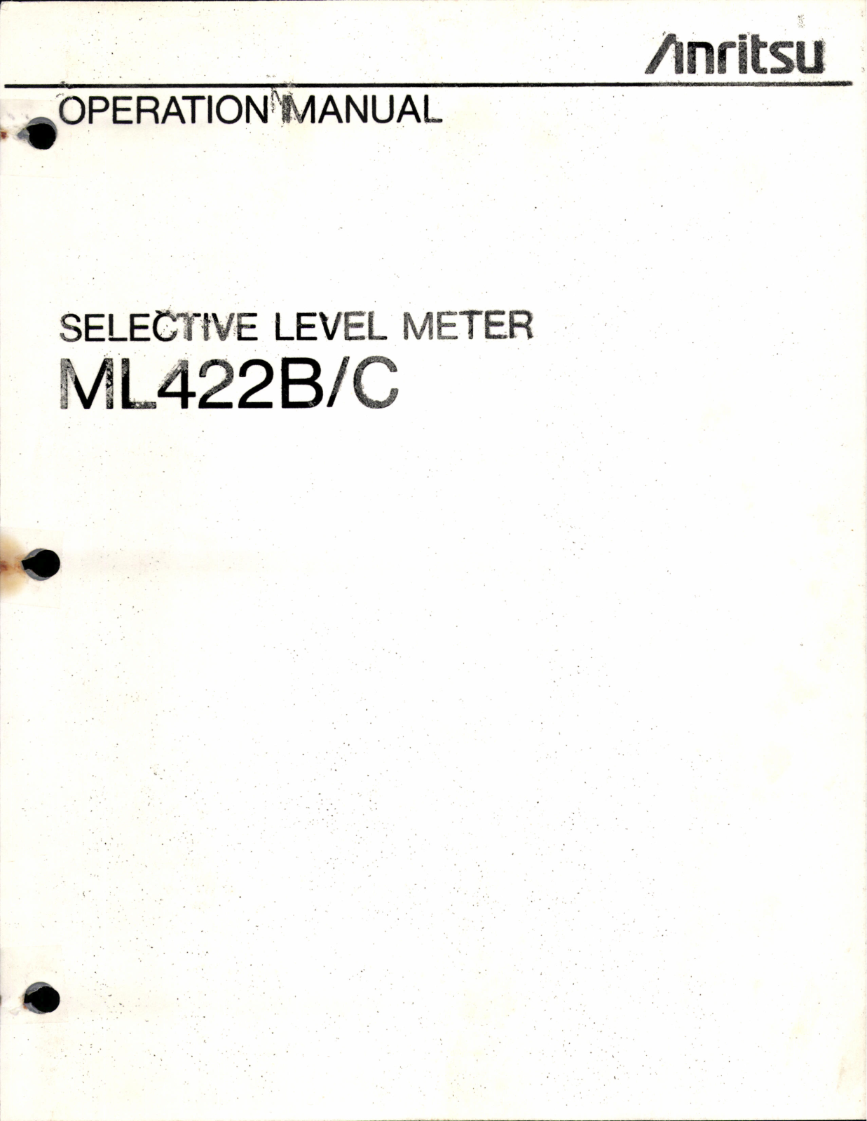 Anritsu ML422C, ML422B User Manual