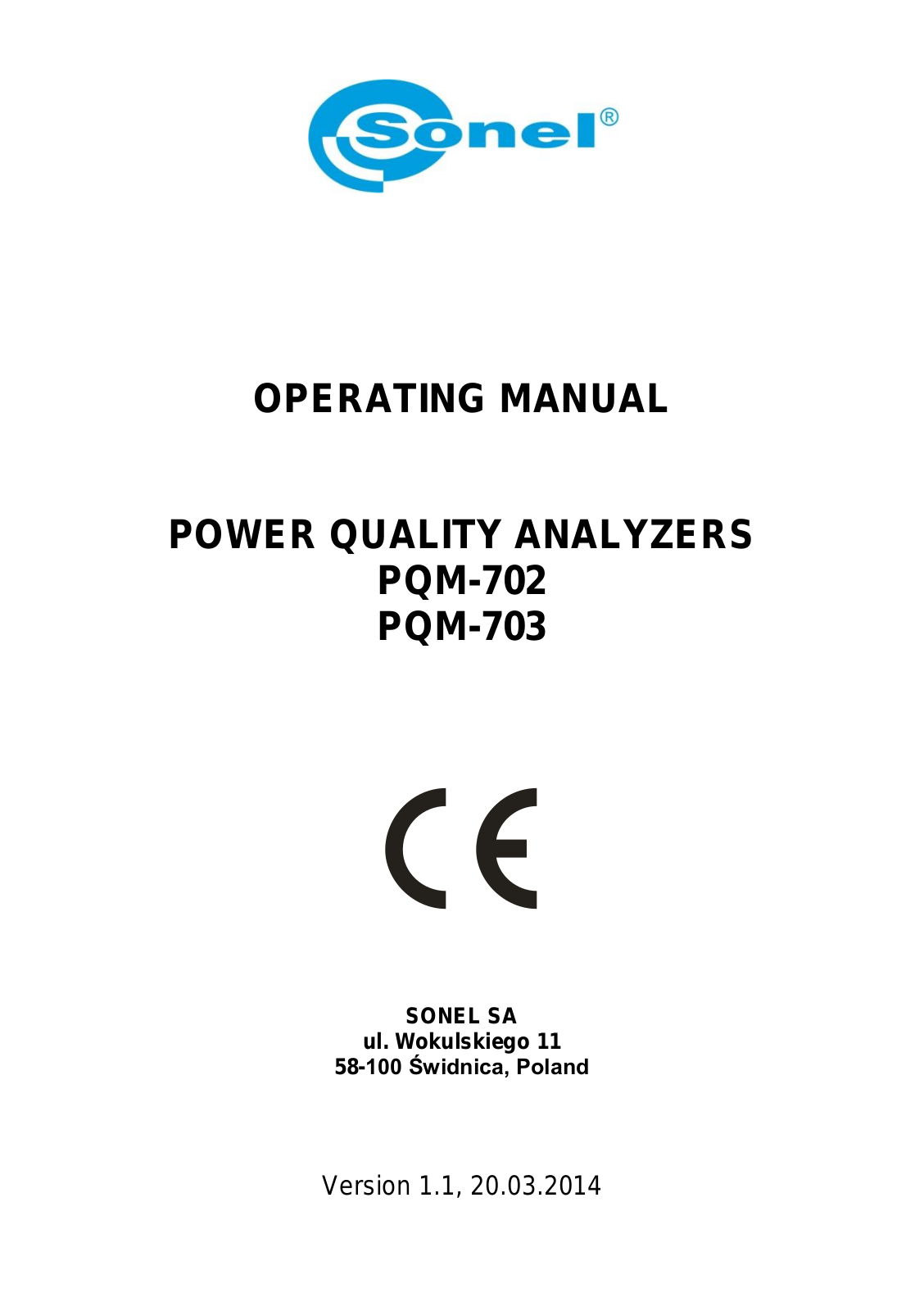 Sonel PQM-702, PQM-703 User guide - ManualMachine.com