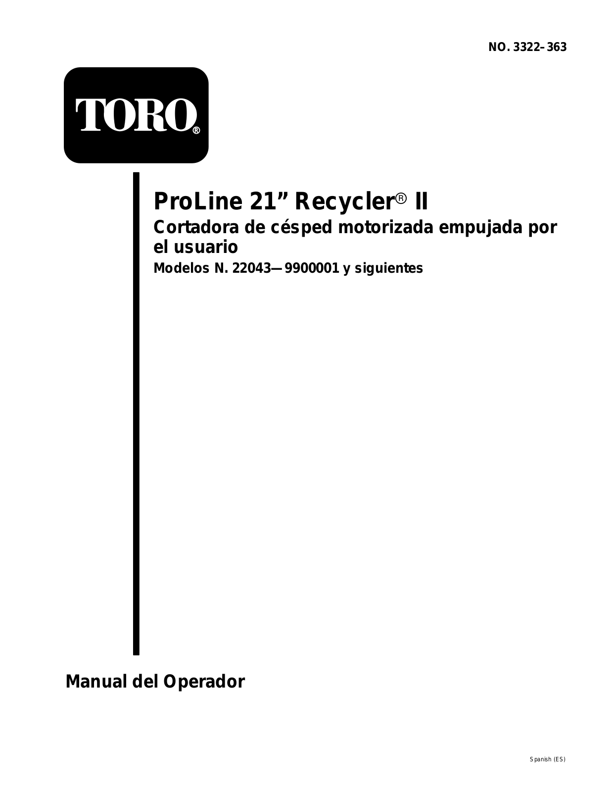Toro 22043 Operator's Manual