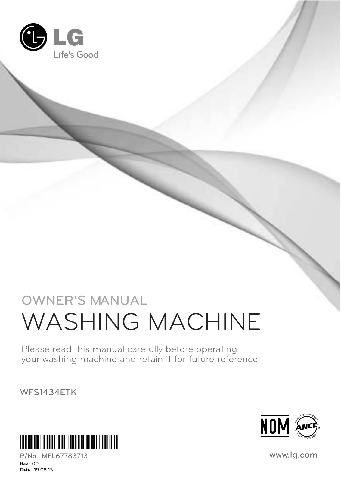 LG WFS1434ETK Owner's manual