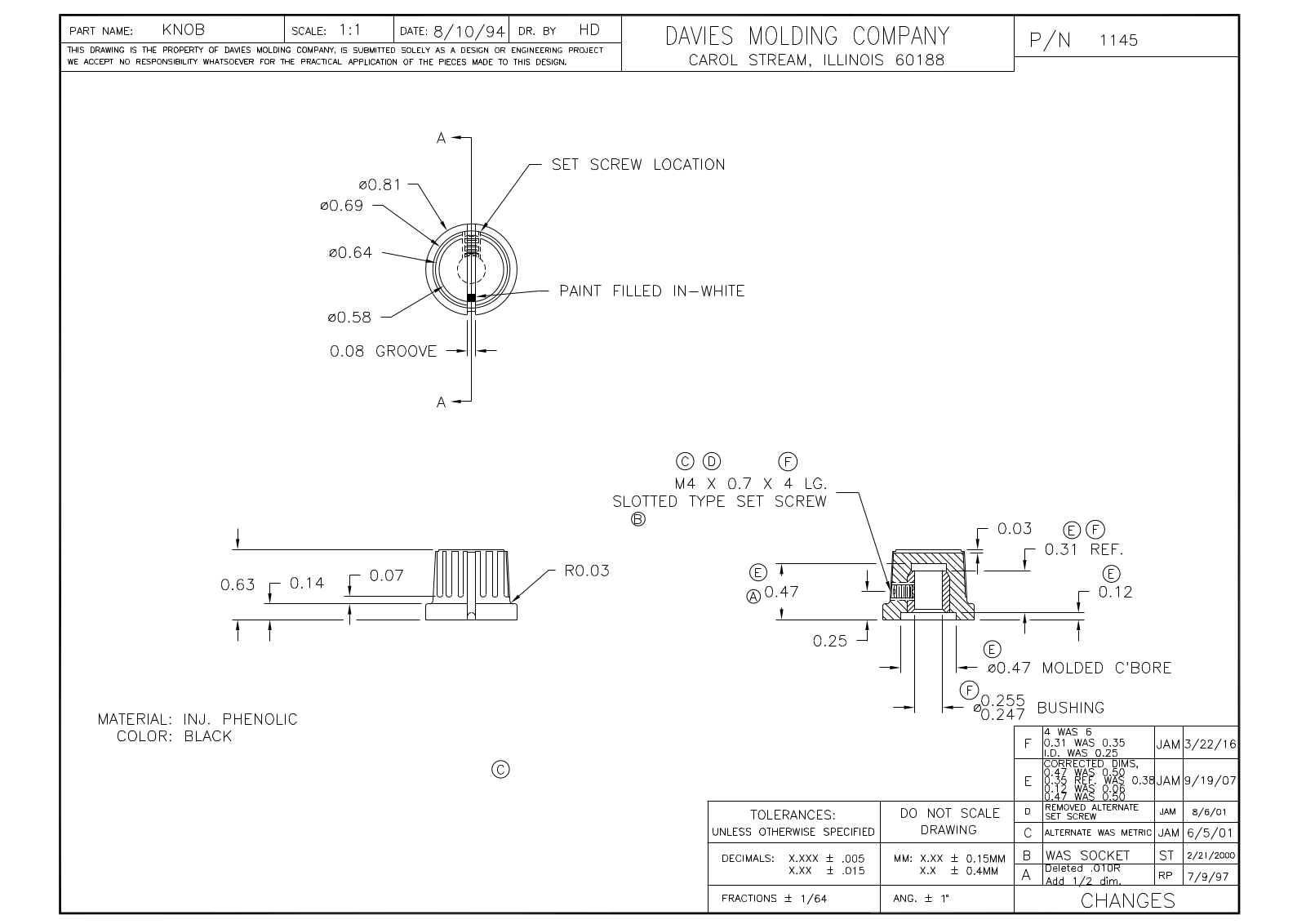 Davies Molding 1145 Reference Drawing