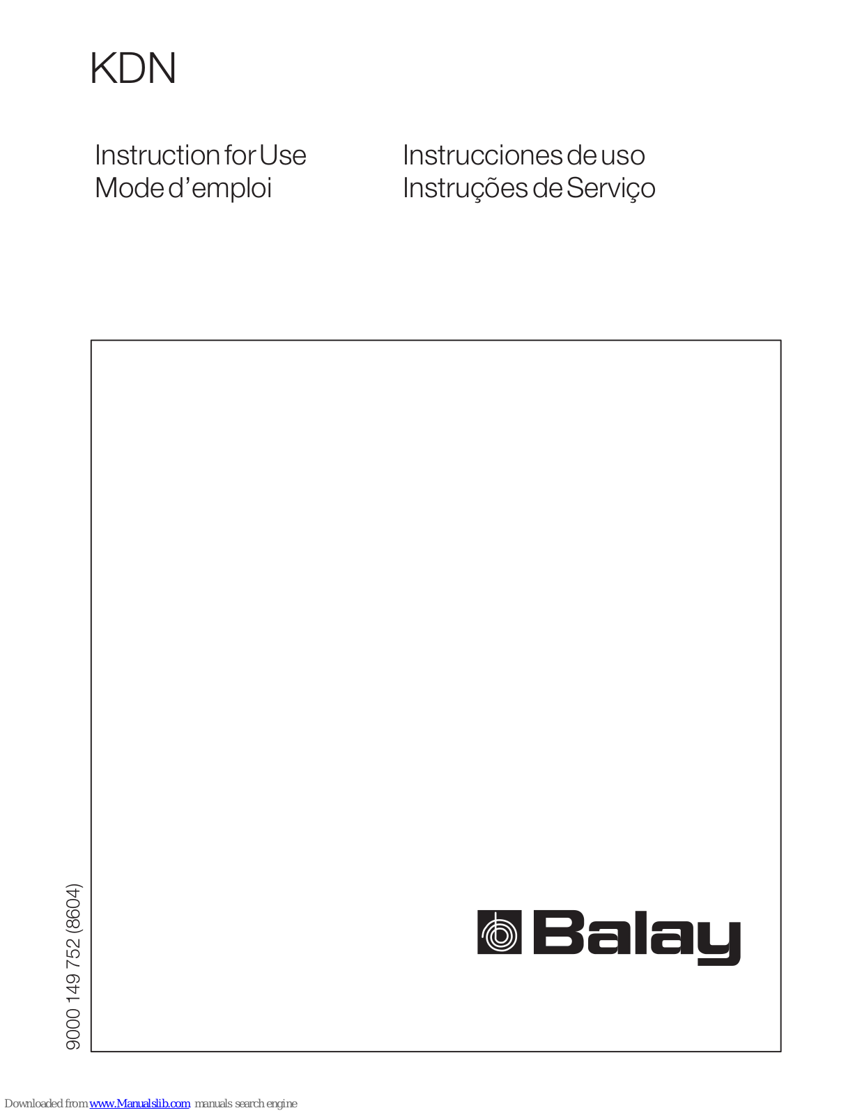 BALAY 3FFP3760 User Manual