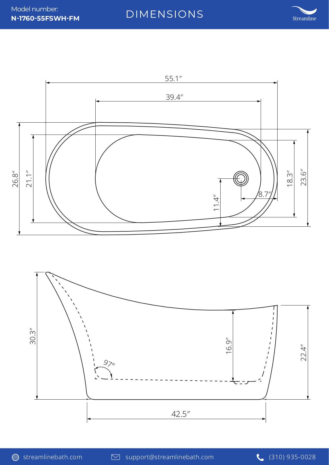 Streamline Bath SLBH7855 Specifications - ManualMachine.com