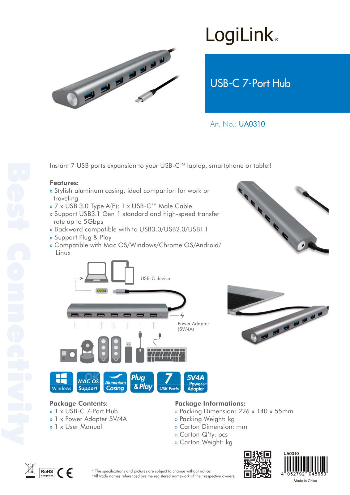 Logilink IUSB31-HUB7CA Datasheet - ManualMachine.com