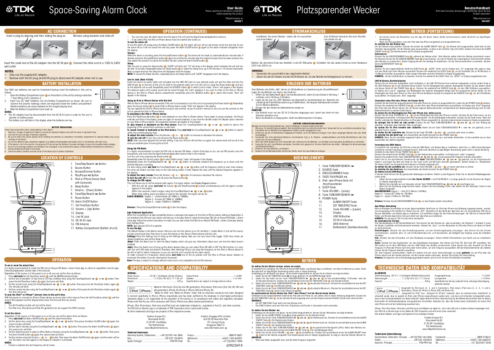 TDK TAC4221 User Manual