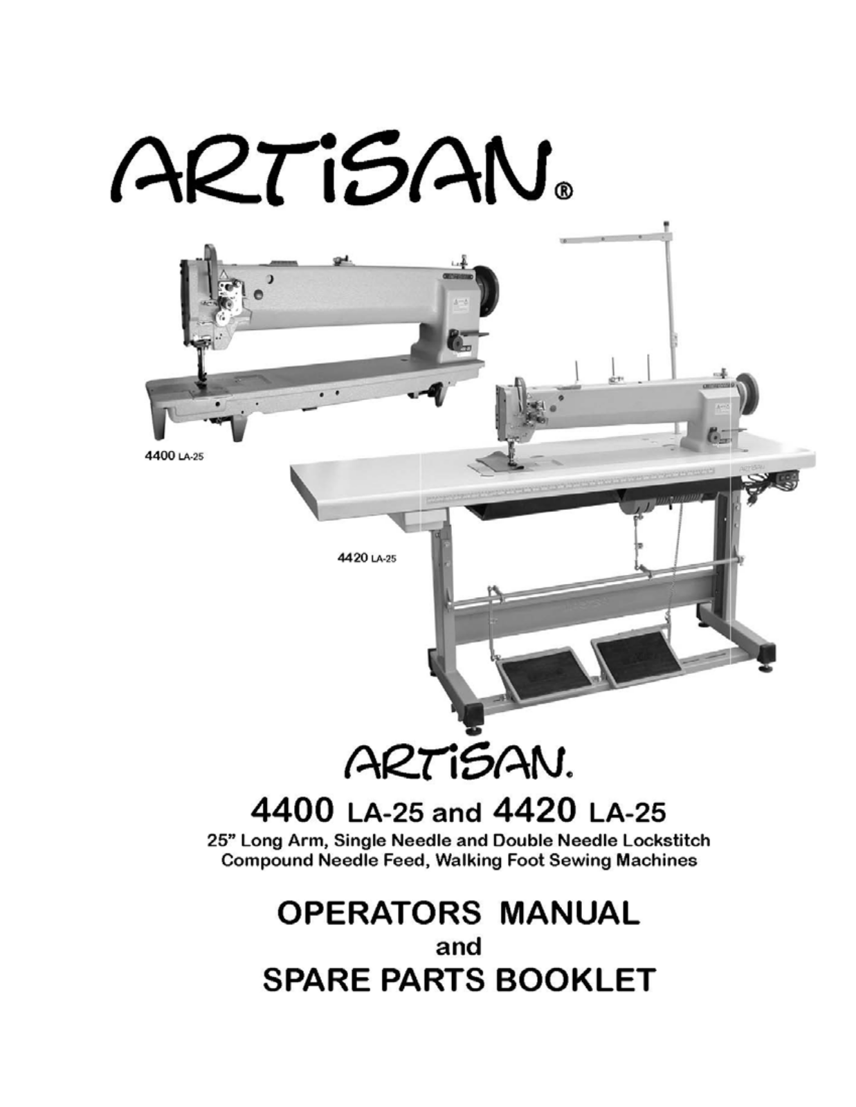 Artisan 4420-LA25, 4400-LA25 Instruction Manual