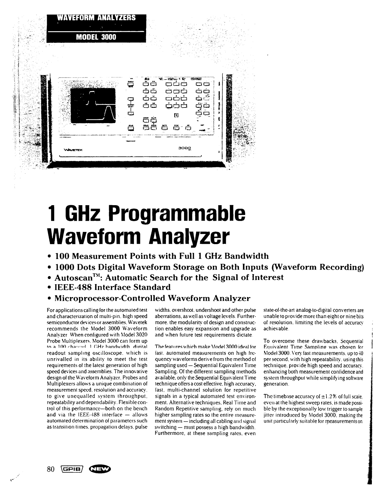 Wavetek 3000 Datasheet