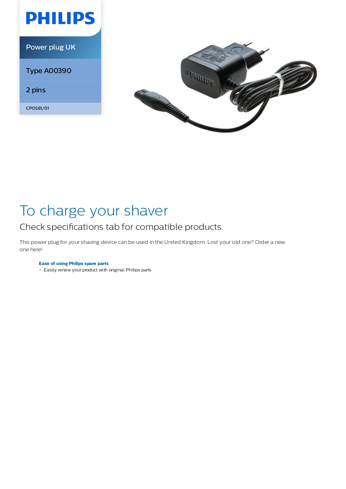 Philips CP0581/01 leaflet - ManualMachine.com