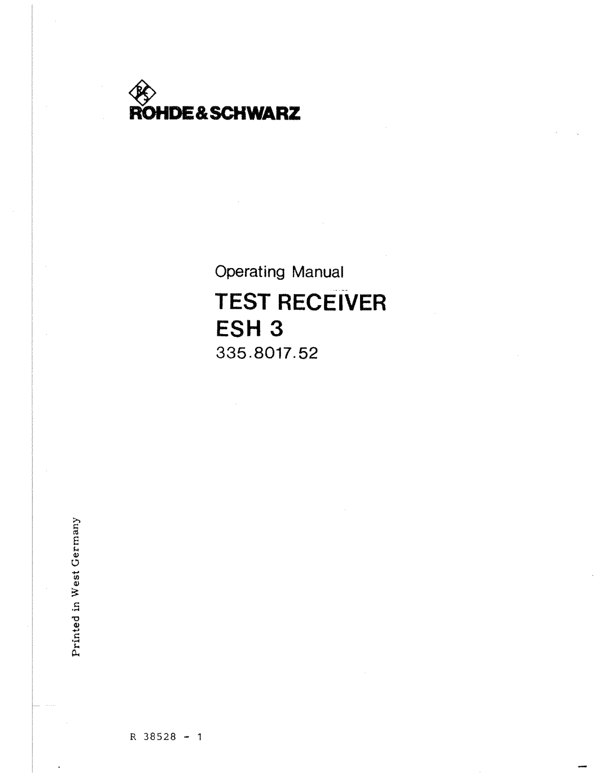 Rohde & Schwarz ESH 3 User Manual