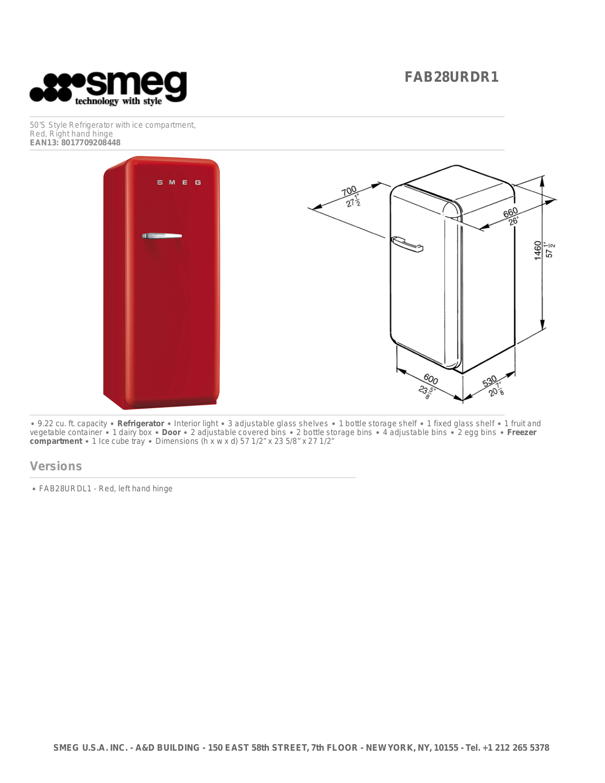 Smeg FAB28URDR1 User Manual