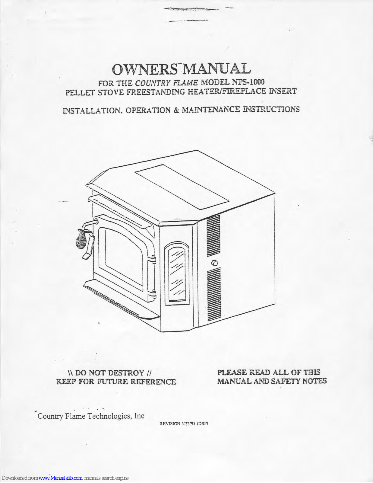 Country Flame NPS-1000 Owner's Manual