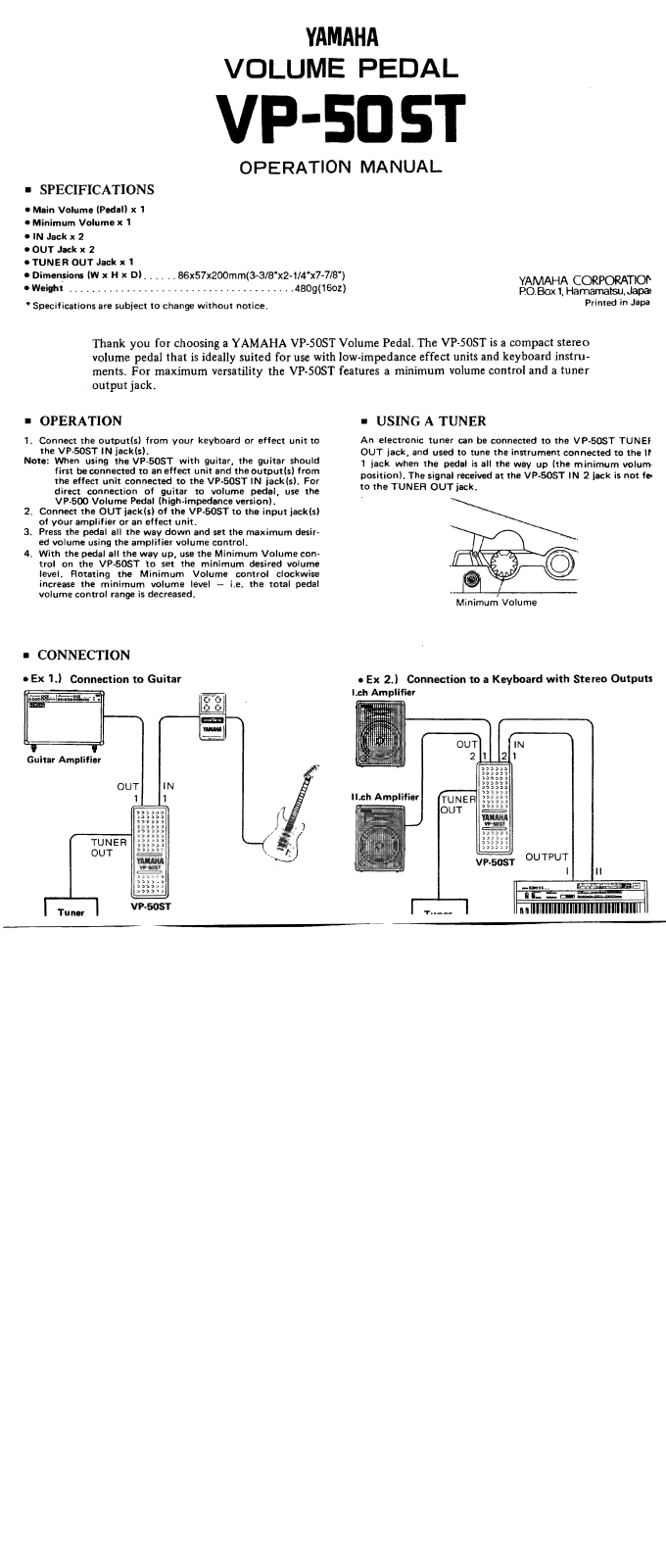 Yamaha VP50ST User Manual