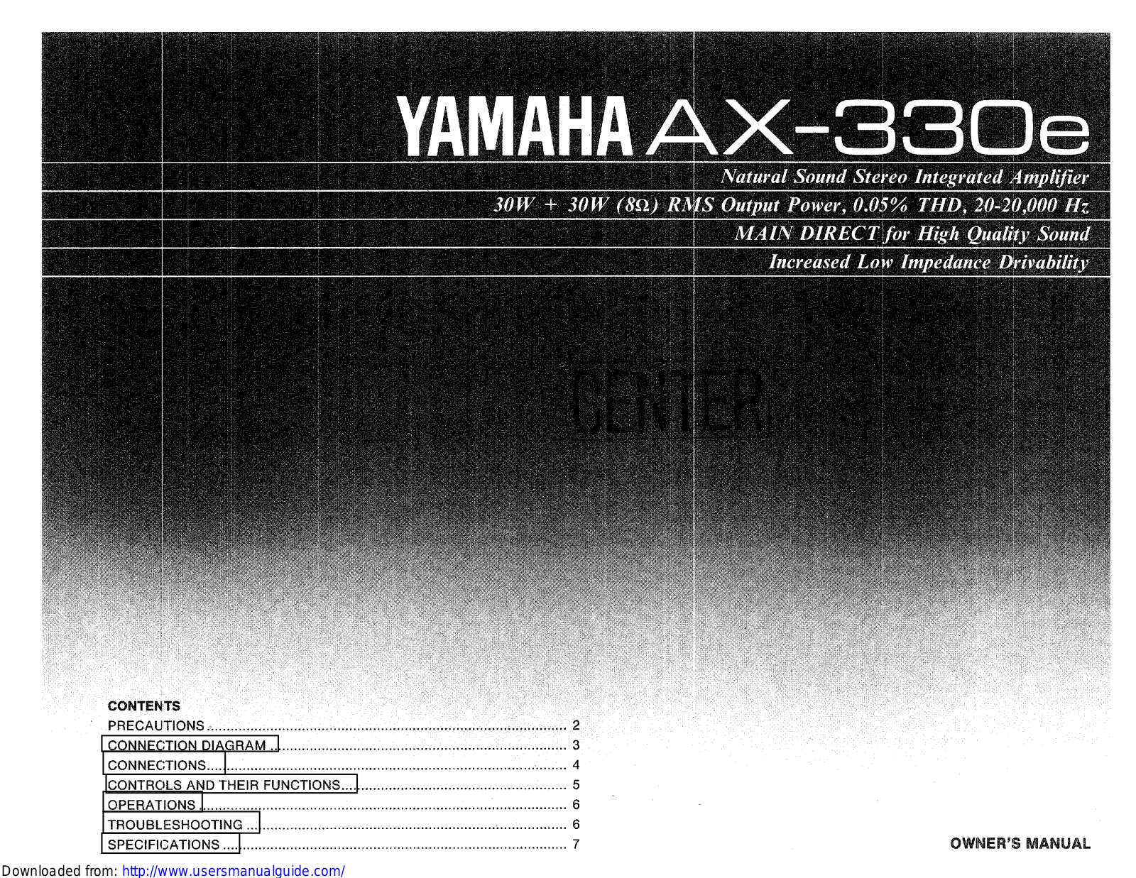 Yamaha Audio AX-330e User Manual