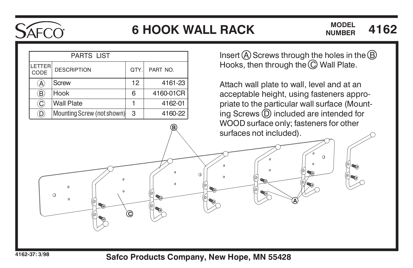 Safco Products Company SF1477 Assembly Instructions - ManualMachine.com