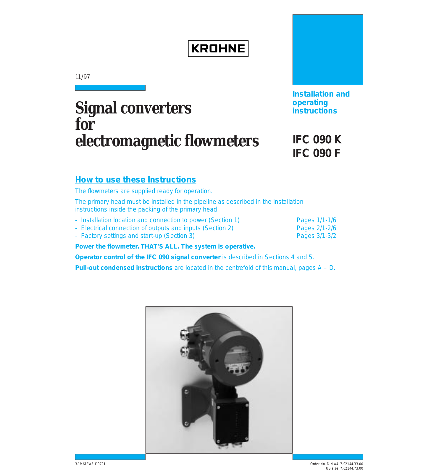 KROHNE IFC-090 User Manual