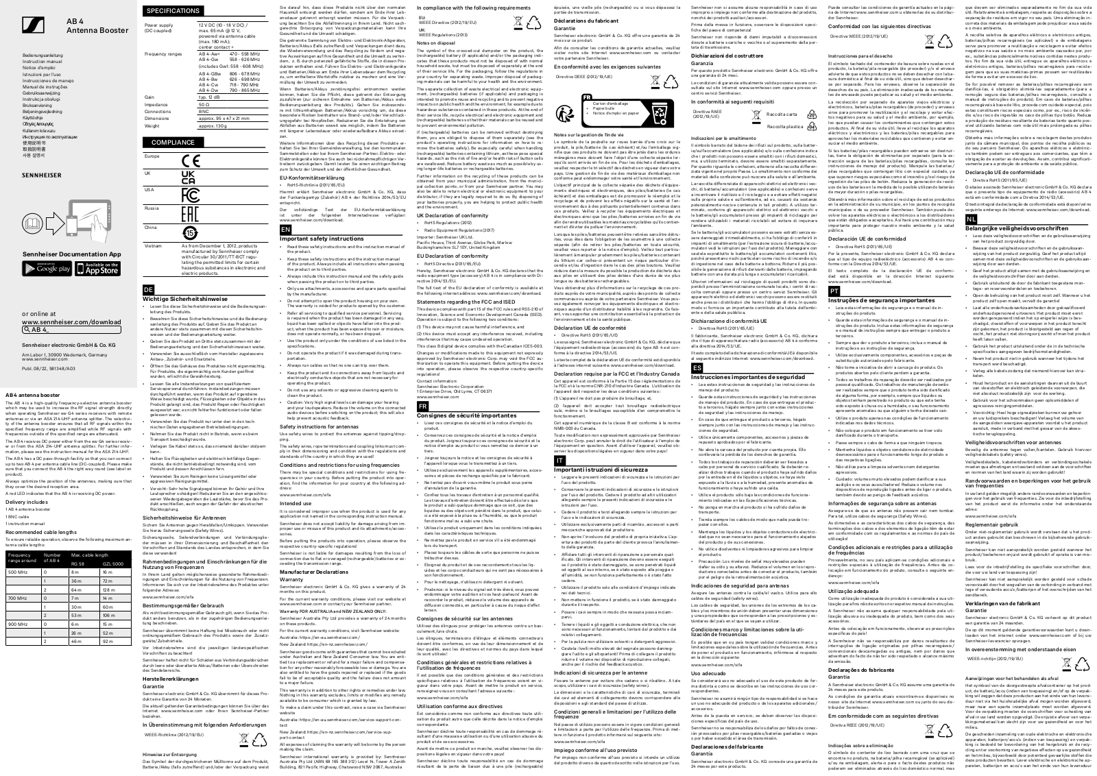 Sennheiser AB 4 User guide - ManualMachine.com