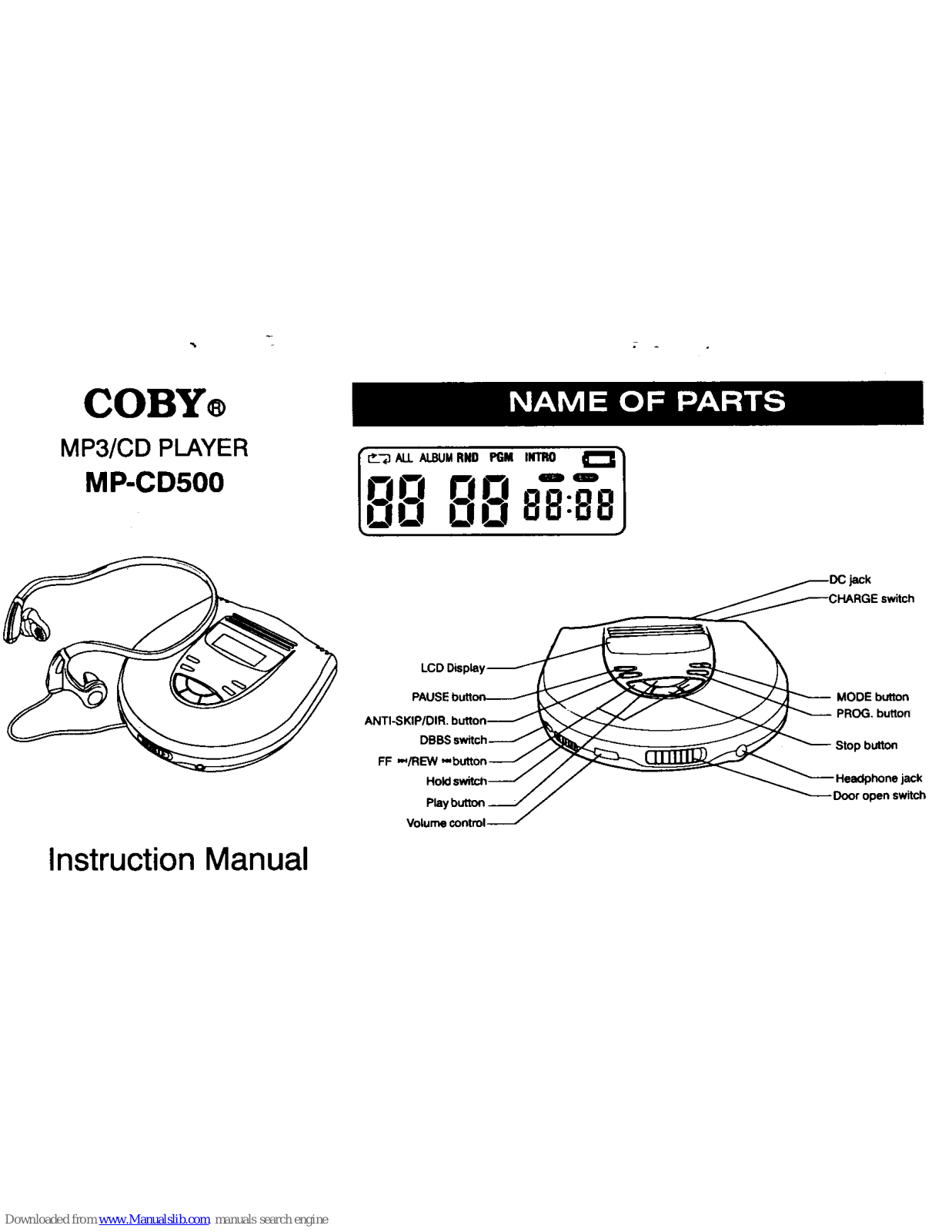 Coby MP-CD500 Instruction Manual